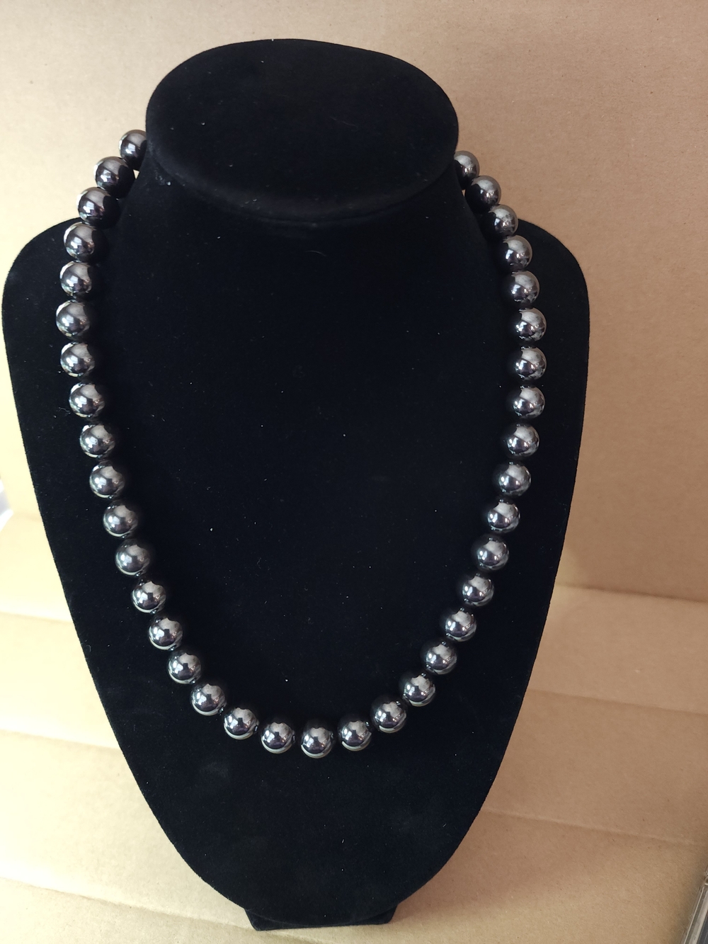 Classic Hematite Bead Necklace - Black Hematite Finish